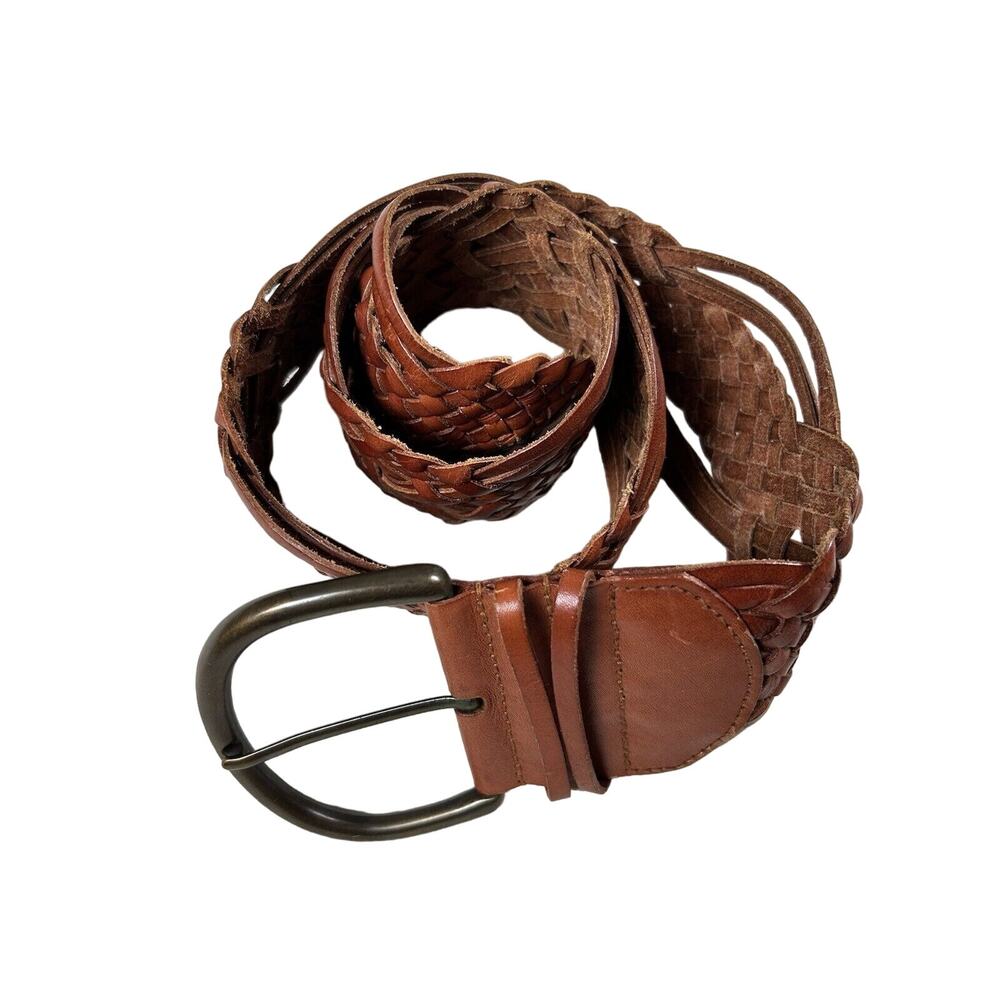 Fossil 2 1/2" Wide Braided Leather Buckle, Size Medium. Bohemian Boho-Chic